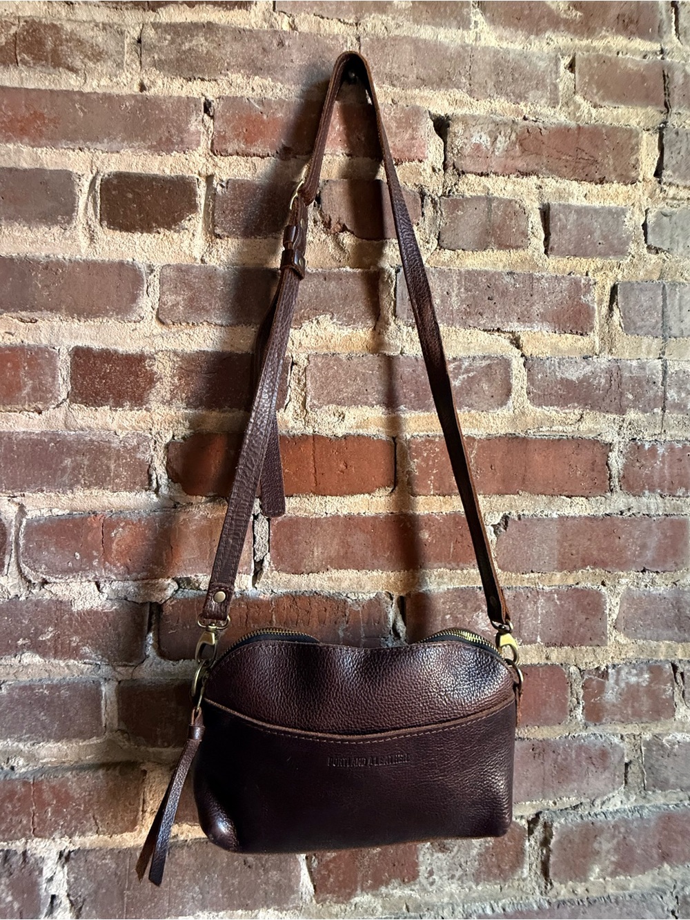 Portland Leather Brown Leather Crossbody Bag Adjustable Strap